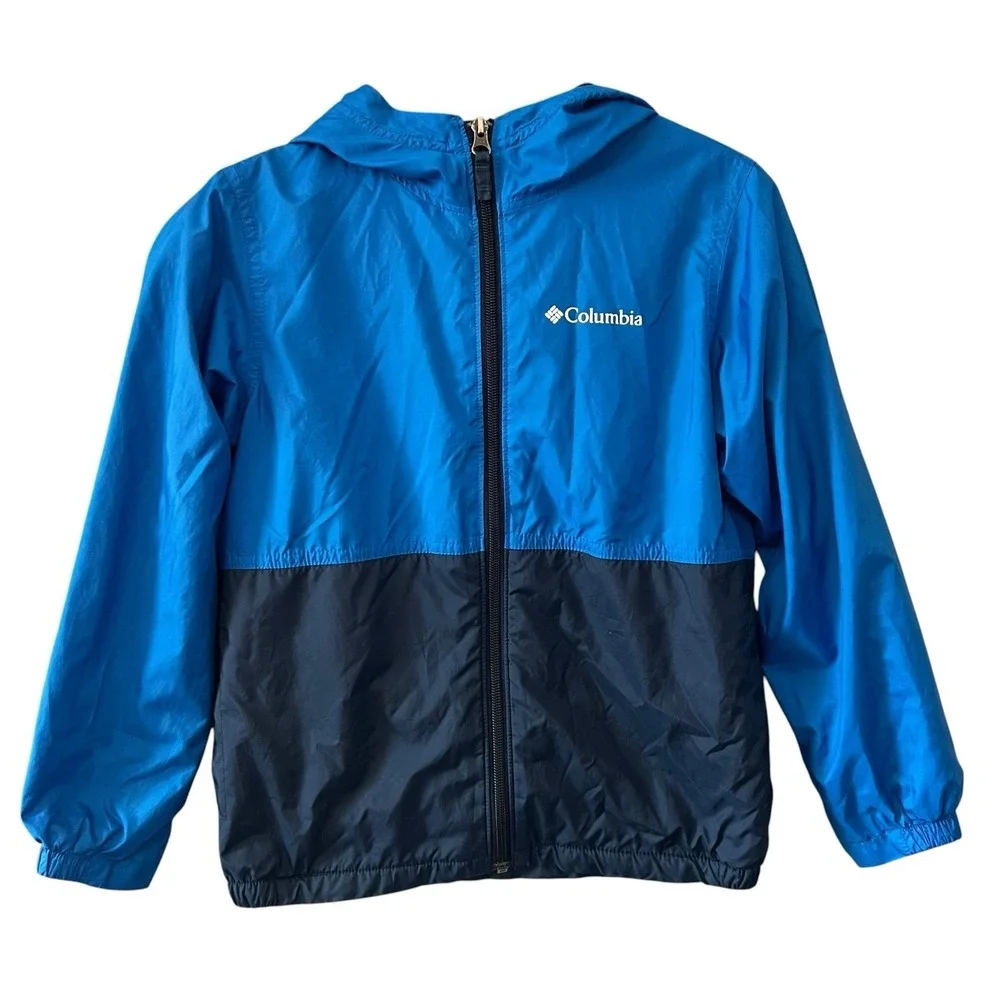 Youth Columbia Windbreaker Jacket Size Small (8) Hooded Pockets